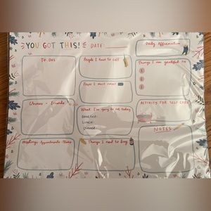 Motivation/organizing notepad